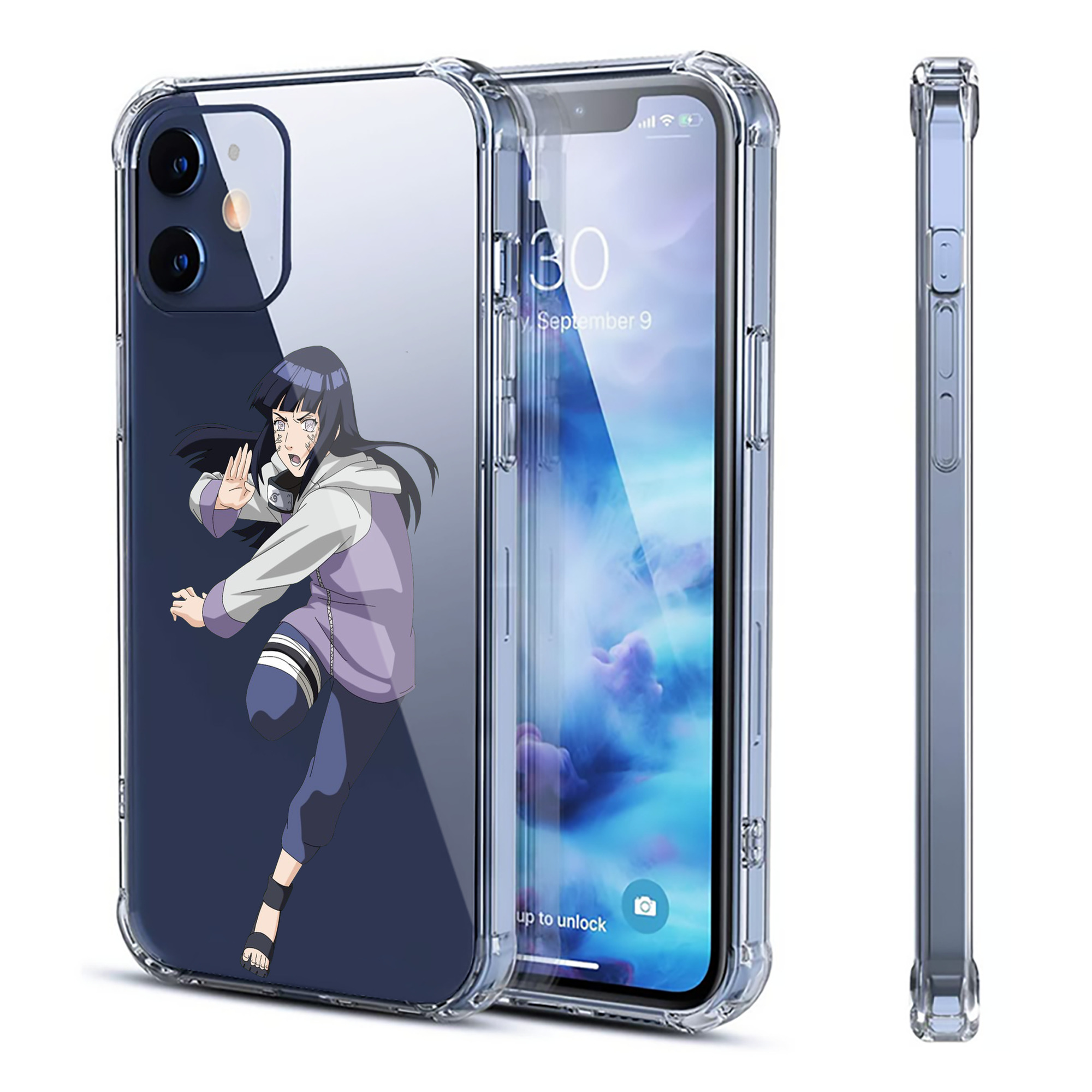 （画像用） NARUTO -ナルト- 日向ヒナタ Hyūga Hinata 【iPhone 12シリーズ対応】透明スマホケース（クリアソフトケース）